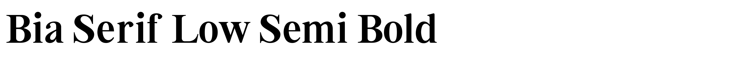 Bia Serif Low Semi Bold